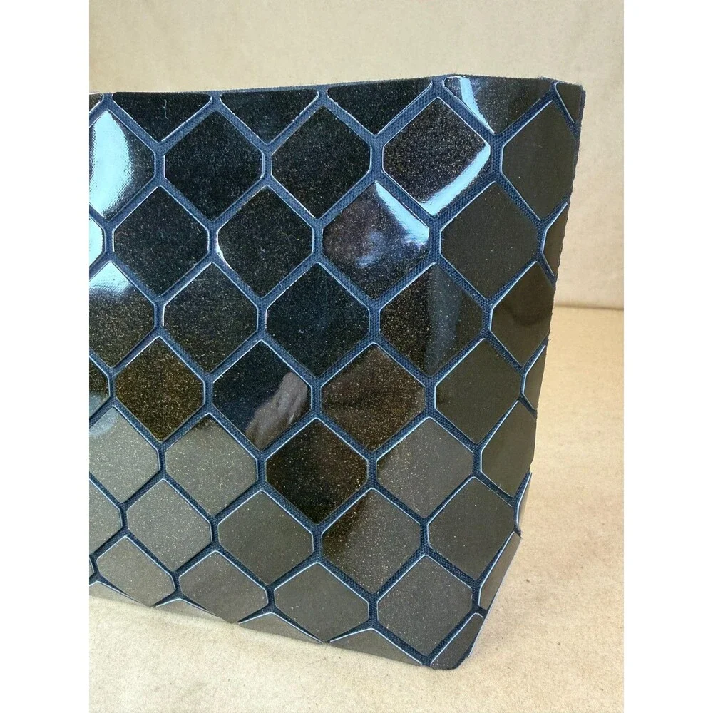 Emilio Pepe Italy Black Geometric Mosaic Clutch Purse Mod Cocktail Evening Retro